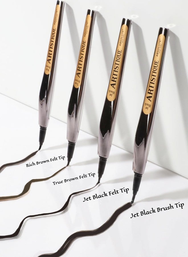 أبسولوت نيويورك قلم تحديد العيون السائل Absolute New York Artistique Easy Grip، فائق الدقة، طرف دقيق، مقاوم للماء (طرف من اللباد البني الغني) - Image 4